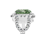 White gold Fancy Green Radiant Cut Cut Diamond Halo Engagement Ring with Open Split Pavé Band_5