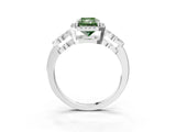 White gold Fancy Green Radiant Cut Cut Halo Diamond Infinity Band with Four-Prong Setting_3