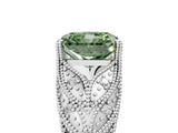 White gold Fancy Green Radiant Cut Cut Milgrain Pave Diamond Engagement Ring with Four-Prong Setting_32
