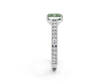 White gold Fancy Green Radiant Cut Cut Pave Band Milgrain Solitaire Ring_20