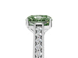 White gold Fancy Green Radiant Cut Cut Pave Band Milgrain Solitaire Ring_23