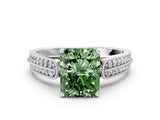 White gold Fancy Green Radiant Cut Cut Pave Split Shank Engagement Ring with Four-Prong Setting_12