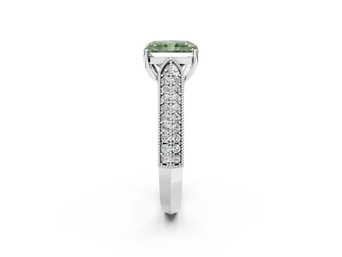 White gold Fancy Green Radiant Cut Cut Pave Split Shank Engagement Ring with Four-Prong Setting_14