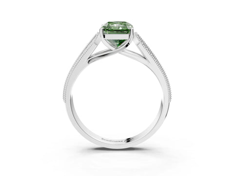 White gold Fancy Green Radiant Cut Cut Pave Split Shank Engagement Ring with Four-Prong Setting_15