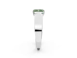 White gold Fancy Green Radiant Cut Diamond Channel Set Solitaire Ring with Four-Prong Setting_2
