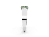 White gold Fancy Green Radiant Cut Diamond Channel Set Solitaire Ring with Four-Prong Setting_40