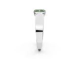 White gold Fancy Green Radiant Cut Diamond Channel Set Solitaire Ring with Four-Prong Setting_45