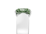 White gold Fancy Green Radiant Cut Diamond Channel Set Solitaire Ring with Four-Prong Setting_5