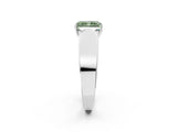 White gold Fancy Green Radiant Cut Diamond Channel Set Solitaire Ring with Four-Prong Setting_51
