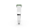 White gold Fancy Green Radiant Cut Diamond Channel Set Solitaire Ring with Four-Prong Setting_74