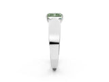 White gold Fancy Green Radiant Cut Diamond Channel Set Solitaire Ring with Four-Prong Setting_86