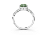 White gold Fancy Green Radiant Cut Diamond Cluster Pavé Band with Four-Prong Setting_39