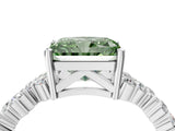White gold Fancy Green Radiant Cut Diamond Cluster Pavé Band with Four-Prong Setting_40