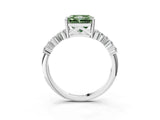 White gold Fancy Green Radiant Cut Diamond Cluster Pavé Band with Four-Prong Setting_6