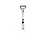 White gold Fancy Green Radiant Cut Diamond Engagement Ring with Side Stone Accents and Four-Prong Setting_26
