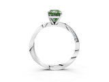 White gold Fancy Green Radiant Cut Diamond Engagement Ring with Side Stone Accents and Four-Prong Setting_27