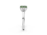 White gold Fancy Green Radiant  Cut Diamond Five-Stone Prong Set White Gold Ring_34