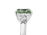 White gold Fancy Green Radiant  Cut Diamond Five-Stone Prong Set White Gold Ring_37
