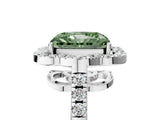 White gold Fancy Green Radiant Cut Diamond Floral Halo Split Shank Prong Setting Ring_5