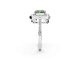 White gold Fancy Green Radiant Cut Diamond Halo Ring with Split Shank and Four-Prong Setting_67