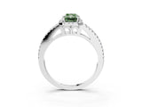 White gold Fancy Green Radiant Cut Diamond Halo Split Shank Engagement Ring_54