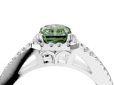 White gold Fancy Green Radiant Cut Diamond Halo Split Shank Engagement Ring_55
