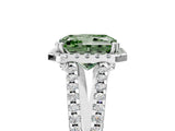 White gold Fancy Green Radiant Cut Diamond Halo Split Shank Engagement Ring_56