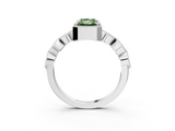 White gold Fancy Green Radiant  Cut Diamond Milgrain Marquise Band with Prong Setting_6