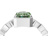 White gold Fancy Green Radiant  Cut Diamond Milgrain Marquise Band with Prong Setting_7