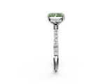 White gold Fancy Green Radiant  Cut Diamond Pavé Band Ring with Four-Prong Setting_26