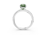 White gold Fancy Green Radiant  Cut Diamond Pavé Band Ring with Four-Prong Setting_28