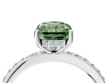 White gold Fancy Green Radiant  Cut Diamond Pavé Band Ring with Four-Prong Setting_29