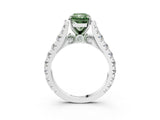 White gold Fancy Green Radiant  Cut Diamond Pavé Band Solitaire with Four-Prong Setting_18