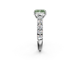 White gold Fancy Green Radiant  Cut Diamond Pavé Band Solitaire with Four-Prong Setting_5