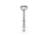 White gold Fancy Green Radiant  Cut Diamond Pavé Band with Four-Prong Setting_15