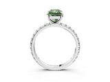 White gold Fancy Green Radiant  Cut Diamond Pavé Band with Four-Prong Setting_16