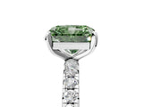 White gold Fancy Green Radiant  Cut Diamond Pavé Band with Four-Prong Setting_18