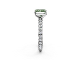 White gold Fancy Green Radiant  Cut Diamond Pavé Band with Four-Prong Setting_56