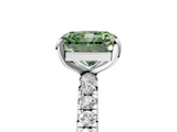 White gold Fancy Green Radiant  Cut Diamond Pavé Band with Four-Prong Setting_60