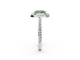 White gold Fancy Green Radiant Cut Diamond Pavé Halo Ring with Four-Prong Setting_50