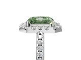 White gold Fancy Green Radiant Cut Diamond Pavé Halo Ring with Four-Prong Setting_54