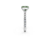 White gold Fancy Green Radiant Cut Diamond Pavé Solitaire Engagement Ring with Four-Prong Setting_99