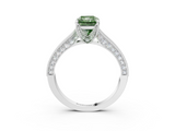 White gold Fancy Green Radiant  Cut Diamond Pave Band with Four-Prong Setting_40