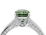White gold Fancy Green Radiant  Cut Diamond Pave Band with Four-Prong Setting_41