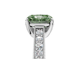 White gold Fancy Green Radiant  Cut Diamond Pave Band with Four-Prong Setting_42