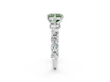 White gold Fancy Green Radiant Cut Diamond Side Stone Engagement Ring with Four-Prong Setting_26