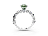 White gold Fancy Green Radiant Cut Diamond Side Stone Engagement Ring with Four-Prong Setting_27