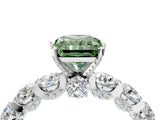 White gold Fancy Green Radiant Cut Diamond Side Stone Engagement Ring with Four-Prong Setting_28