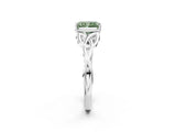 White gold Fancy Green Radiant Cut Diamond Solitaire Celtic Knot Ring with Four-Prong Setting_74