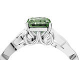 White gold Fancy Green Radiant Cut Diamond Solitaire Celtic Knot Ring with Four-Prong Setting_74